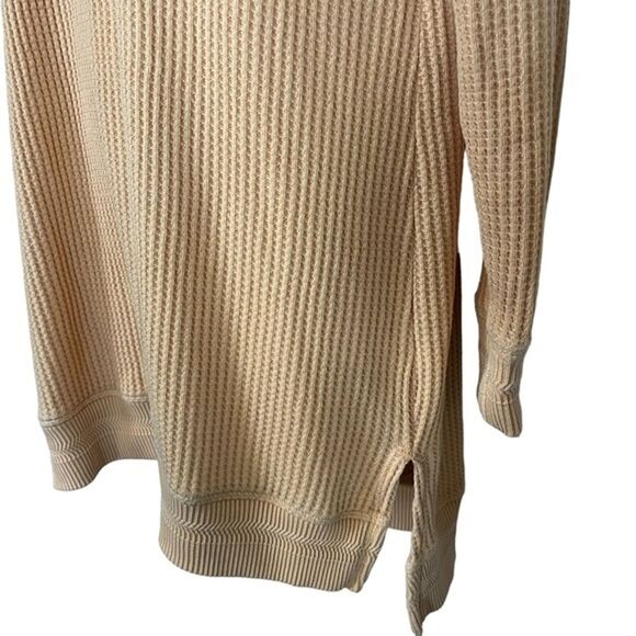 Soft Surroundings Waffle Knit Long Line Orange Pullover Shirt Raglan Top sz S - Picture 10 of 16